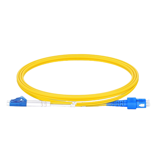 0.5m (1.6ft) LC UPC to SC UPC Duplex OS2 Single Mode PVC (OFNR) 2.0mm Fiber Optic Patch Cable